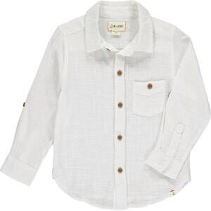 NEW ME & HENRY men's merchant button down shirt in white
